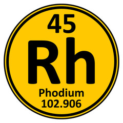 Periodic table element rhodium icon.
