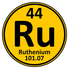 Periodic table element ruthenium icon.