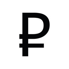 Obraz premium russian ruble icon. russian ruble sign. vector