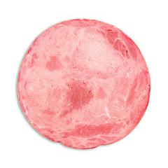 Slice of meat ham isolated on white background