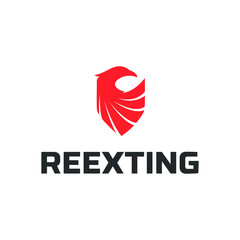 Fire shield logo eagle head in flames bonfire burn energy firefighter wildfire inferno flammable blaze ignite phoenix security protection safety defense safe armor 