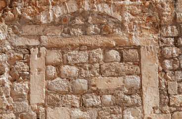 texture, background of an old stone wall, Croatia fortress
