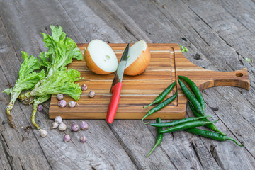 asparagus on wooden table