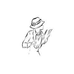 woman reading a book dressed in vintage fashion clothes, self-education