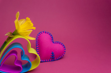 Romantic Valentines Day still life with hearts