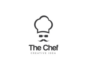 Chef Restaurant Logo Design Vector