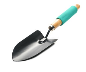 Garden shovel for gardening isolated on white background