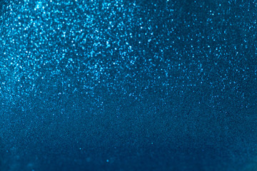 Blurry abstract pattern, Blue background with soft glitter bokeh lights