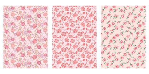 Japanese Pink London Rose Abstract Vector Background Collection