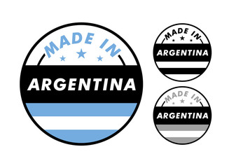 Made in Argentina with and Argentina flag for label, stickers, badge