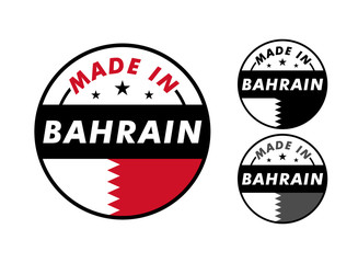 Made in Bahrain with and Bahrain flag for label, stickers, badge