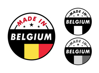 Made in Belgium with and Belgium for label, stickers, badge
