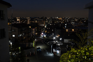 Fototapeta na wymiar Townscape of suburban residential area in Japan