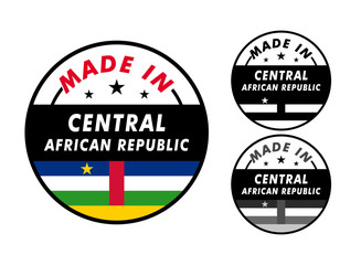 Made incentral african republic with andcentral african republic flag for label, stickers, badge