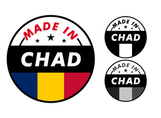 Obraz premium Made in Chad with and Chad flag for label, stickers, badge