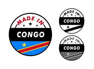 Made in Congo with and Cambodia flag for label, stickers, badge