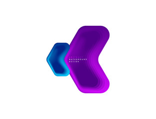 Vector arrow geometric banner created with blend color shapes effects. Trendy simple button, icon or business branding logo template, minimal style. Illustration For Wallpaper, Banner, Background