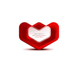 Vector arrow geometric banner created with blend color shapes effects. Trendy simple button, icon or business branding logo template, minimal style. Illustration For Wallpaper, Banner, Background