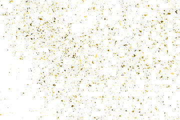 Gold Glitter Texture Isolated On White. Amber Particles Color. Celebratory Background. Golden Explosion Of Confetti. Design Element. Digitally Generated Image. Vector Illustration, Eps 10.