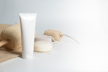 beauty treatment medical skincare and cosmetic lotion cream serum oil mockup bottle packaging product on white decor background, healthcare and medicine concept