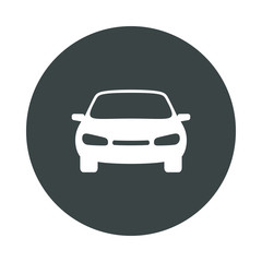 Car graphic icon. Auto sign in the circle isolated on white background. Vehicle  symbol. Vector illustration