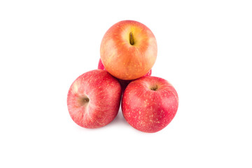 group of red apple on white background fruit agriculture food isolated