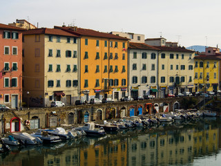 Italia, Toscana, la città di Livorno. Le case intorno al Fosso Grande.