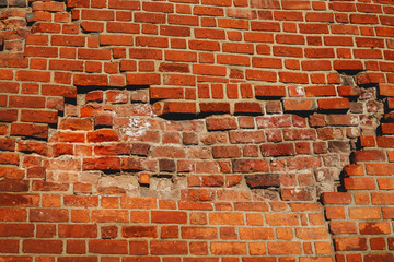 old ruined brick wall texture