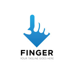 number one finger logo, up with finger icon vector illustration design template