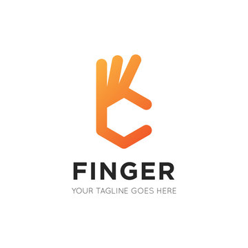 Good Finger Logo, Ok With Finger Icon Vector Illustration Design Template