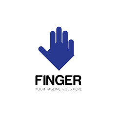 number five finger logo, fifth with finger icon vector illustration design template