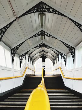 High Angle View Of Empty Staircase