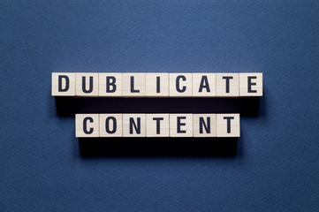 Dublicate content word concept on cubes