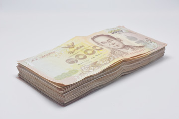 Thai money banknote on white background