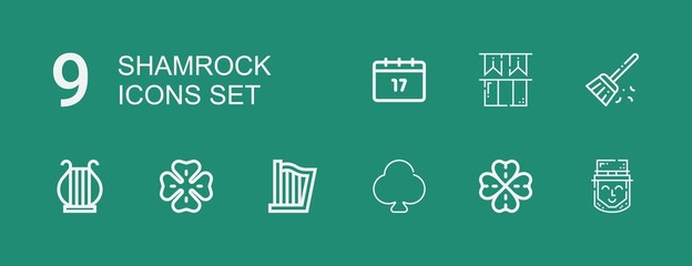 Editable 9 shamrock icons for web and mobile