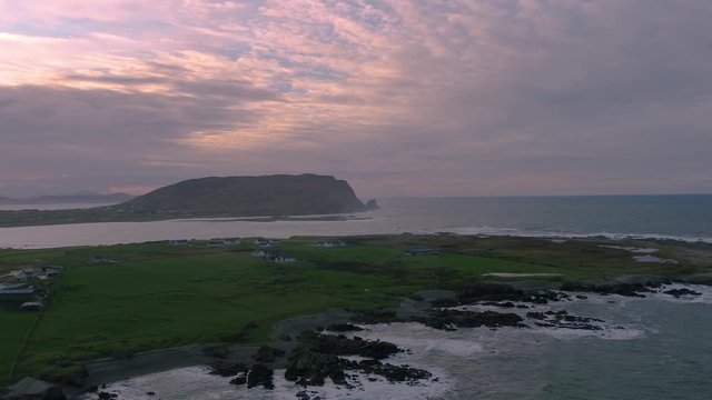 Aerial view of Tullagh bay, Inishowen - County Donegal, Republic of Ireland