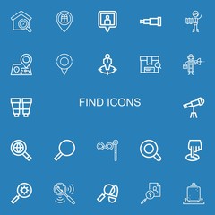 Editable 22 find icons for web and mobile