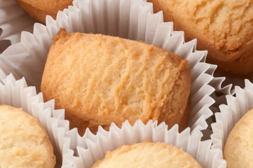 Cookies with coconut close up