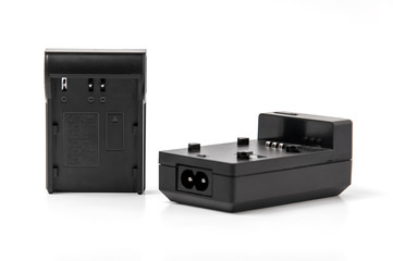 Obraz premium Charger for the camera close-up on a white background.