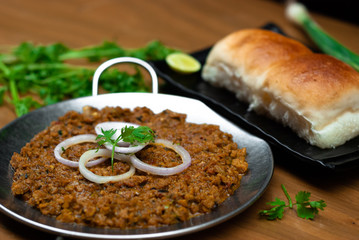 Soya Kheema with Pav (Smashed Soya with Indian Spices and bread)