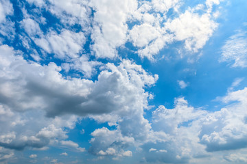 Blue sky and fluffy white clouds during the day