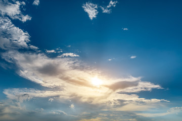 Blue sky and fluffy white clouds during the day