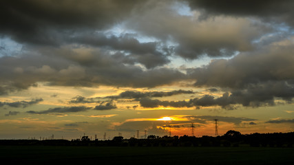 Obraz premium Beautiful sky and colorful clouds at dusk