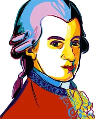 Deurstickers Wolfgang Amadeus Mozart © pivonzo