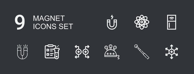 Editable 9 magnet icons for web and mobile