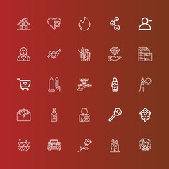 Editable 25 love icons for web and mobile