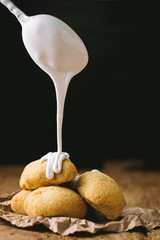Turkish Mersin Dessert Kerebic with Pistachio Powder and Soapwort Cream / Coven Weed
