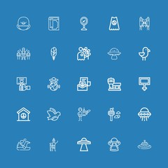 Editable 25 flying icons for web and mobile