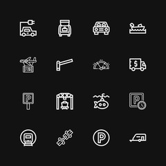 Editable 16 vehicle icons for web and mobile