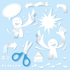 Paper Cutting People Pointing Direction